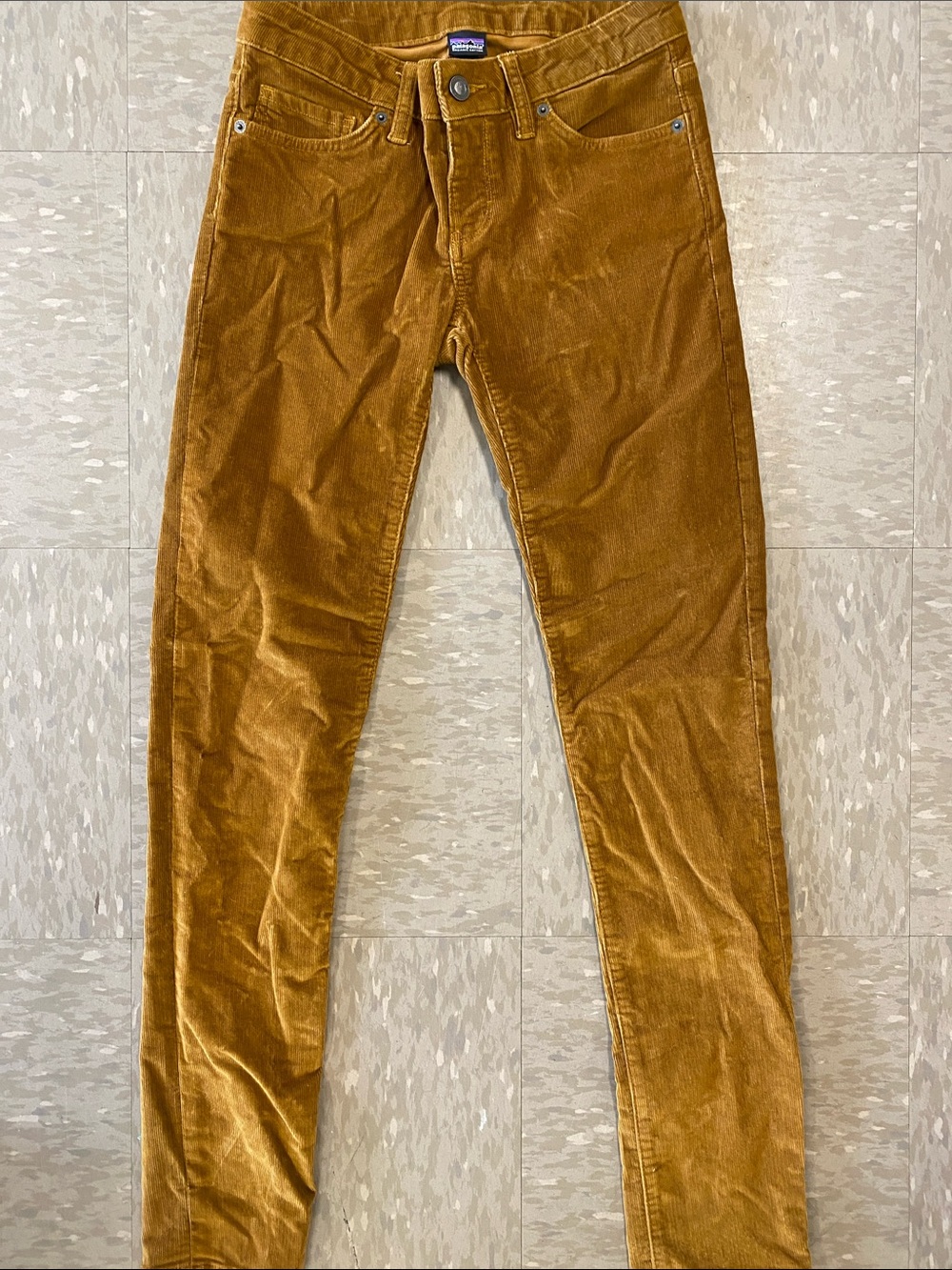 Patagonia Women’s Slim Corduroy Jeans in Mustard Brown